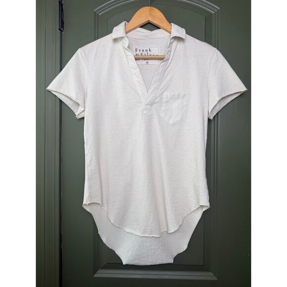 NEW Frank & Eileen CHARLOTTE Perfect Polo Heritage Jersey Shirt Vintage White XS - Picture 2 of 9